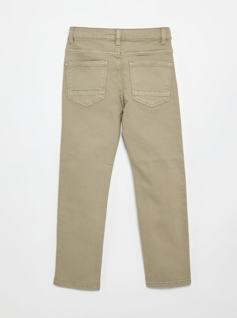 Vaquero slim con 5 bolsillos Kaki - Kiabi