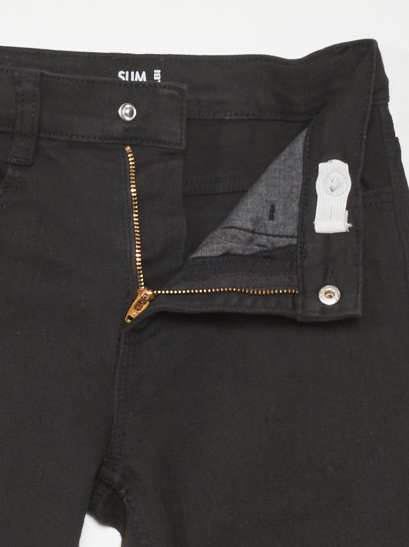 Vaquero slim con 5 bolsillos negro - Kiabi