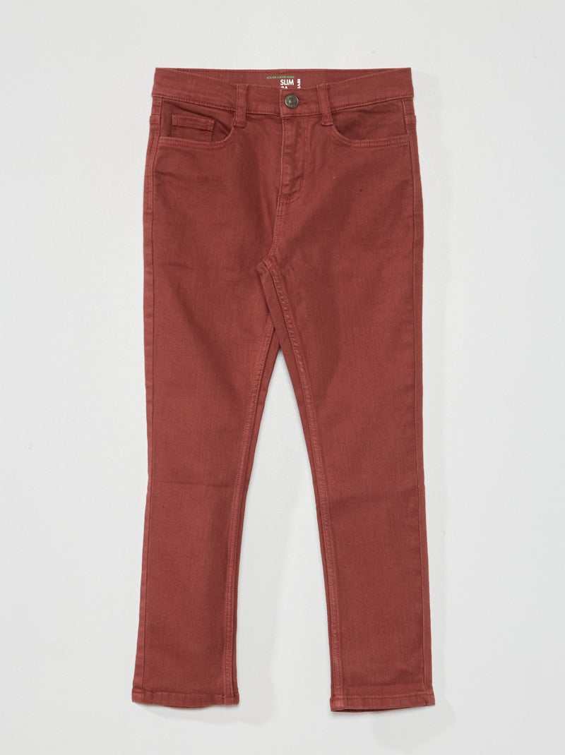 Vaquero slim con 5 bolsillos ROJO - Kiabi