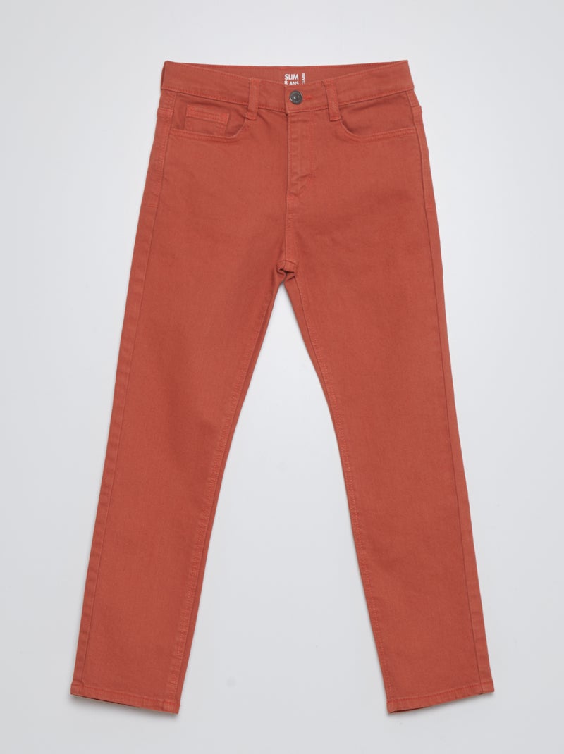 Vaquero slim con 5 bolsillos ROJO - Kiabi