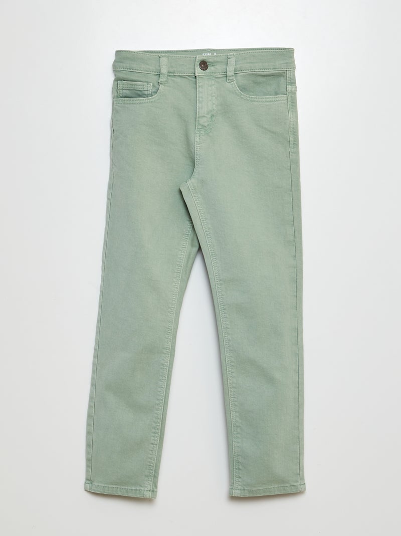 Vaquero slim con 5 bolsillos VERDE - Kiabi