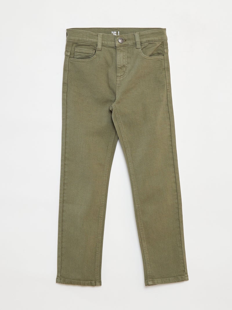 Vaquero slim con 5 bolsillos Verde - Kiabi