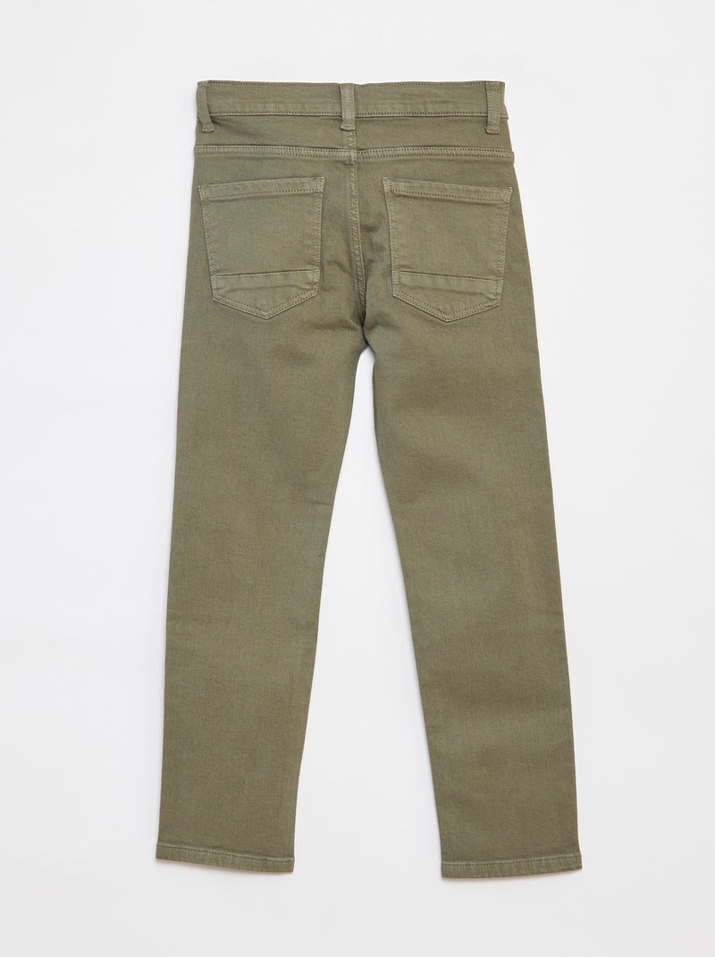 Vaquero slim con 5 bolsillos Verde - Kiabi