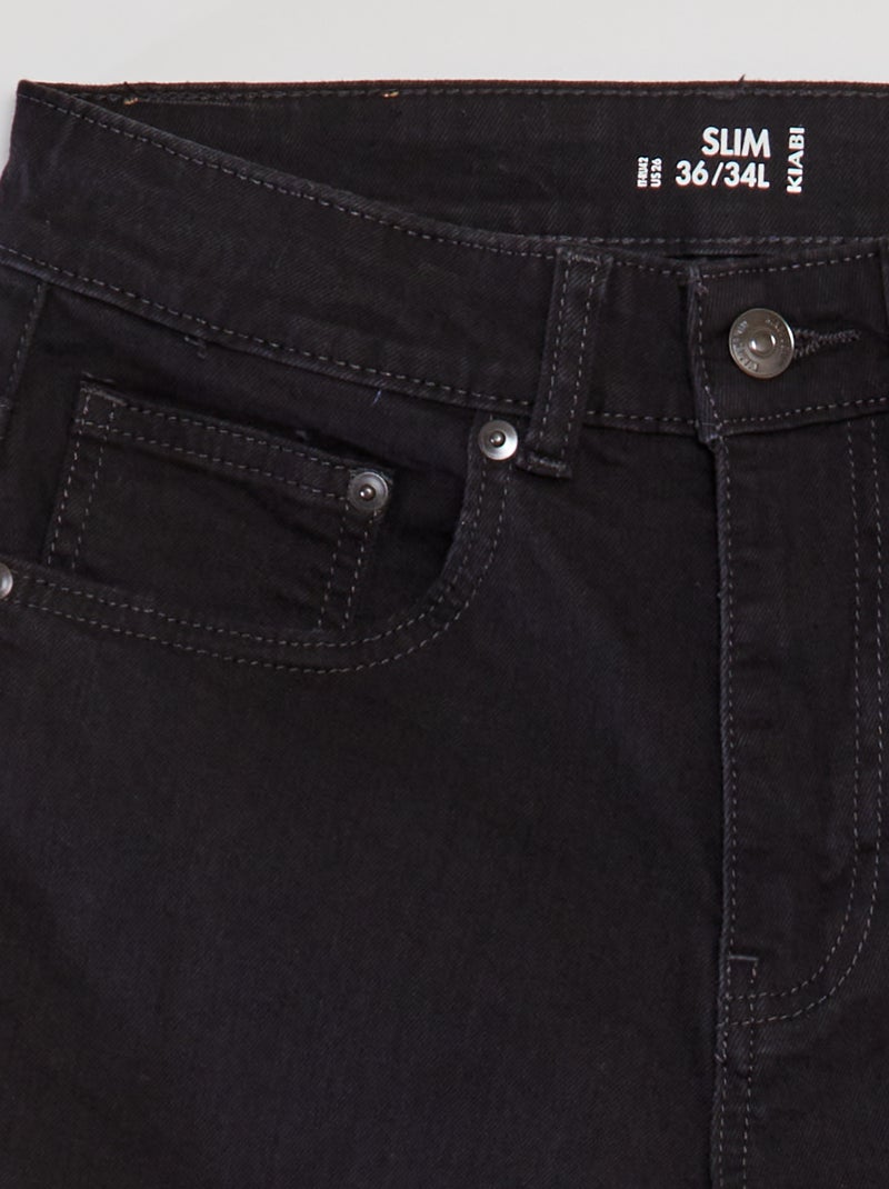 Vaquero slim con 5 bolsillos - L34 NEGRO - Kiabi