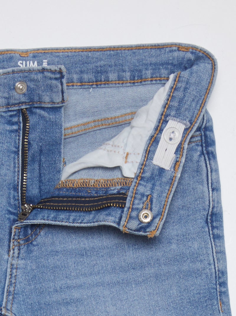 Vaquero slim con cintura ajustable AZUL - Kiabi