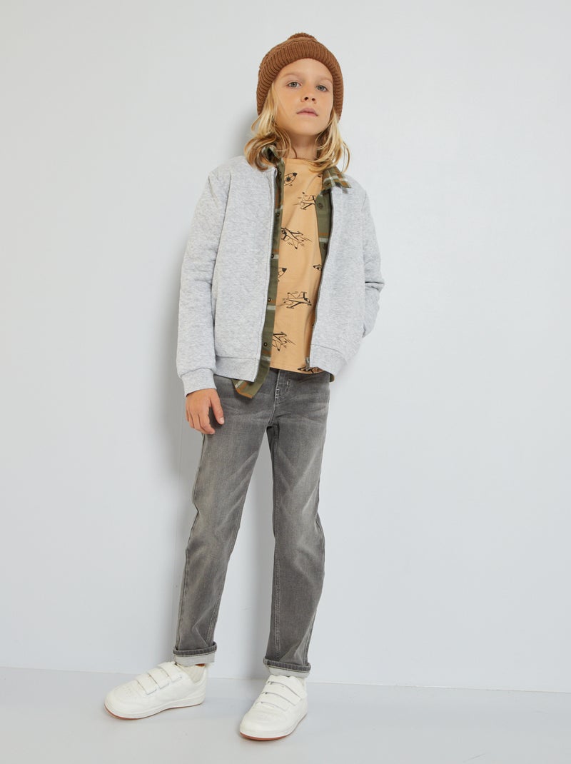 Vaquero slim con cintura ajustable GRIS - Kiabi
