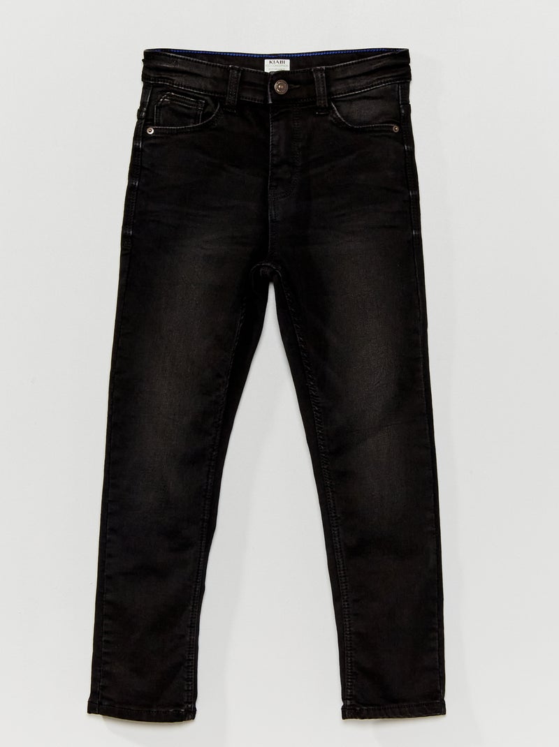 Vaquero slim con cintura ajustable NEGRO - Kiabi
