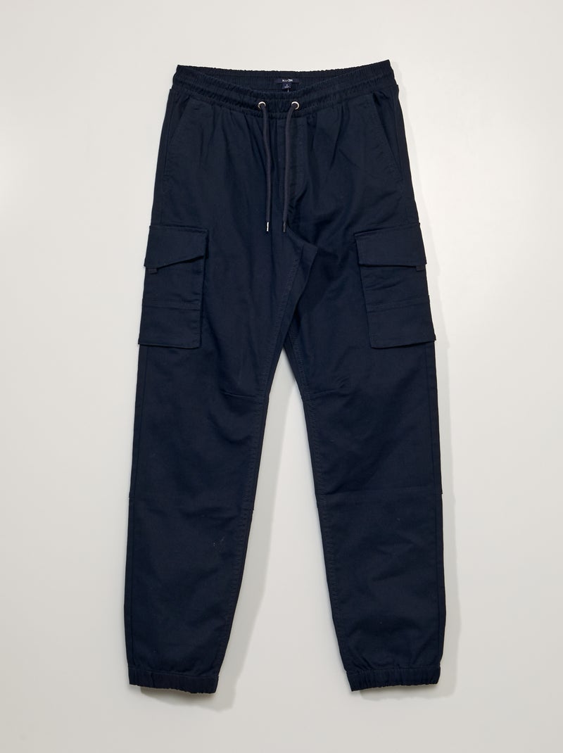 Vaquero slim con cintura elástica y bolsillos AZUL - Kiabi