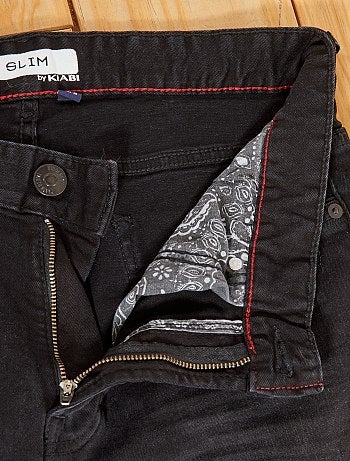 Vaquero slim con detalles de material sintético - Kiabi