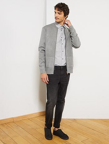 Vaquero slim con detalles de material sintético - Kiabi