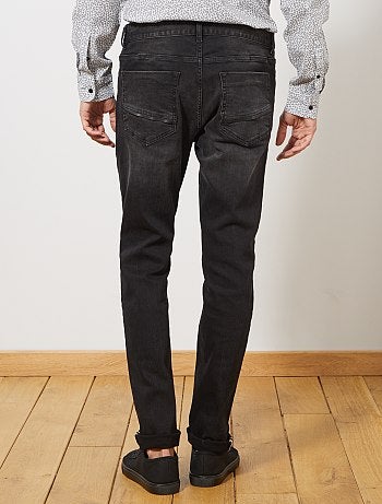 Vaquero slim con detalles de material sintético - Kiabi