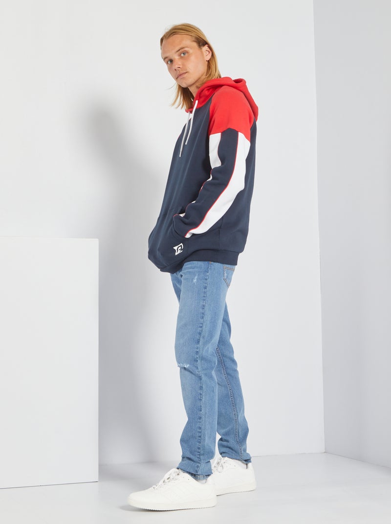 Vaquero slim con detalles destroy AZUL - Kiabi