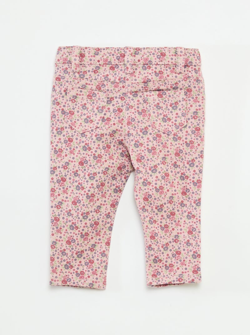 Vaquero slim con estampado floral Purpura - Kiabi