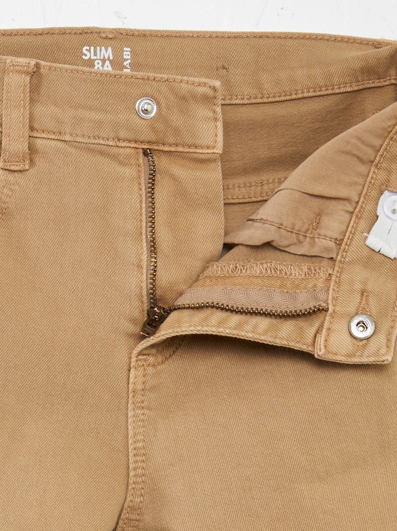 Vaquero slim de 5 bolsillos BEIGE - Kiabi