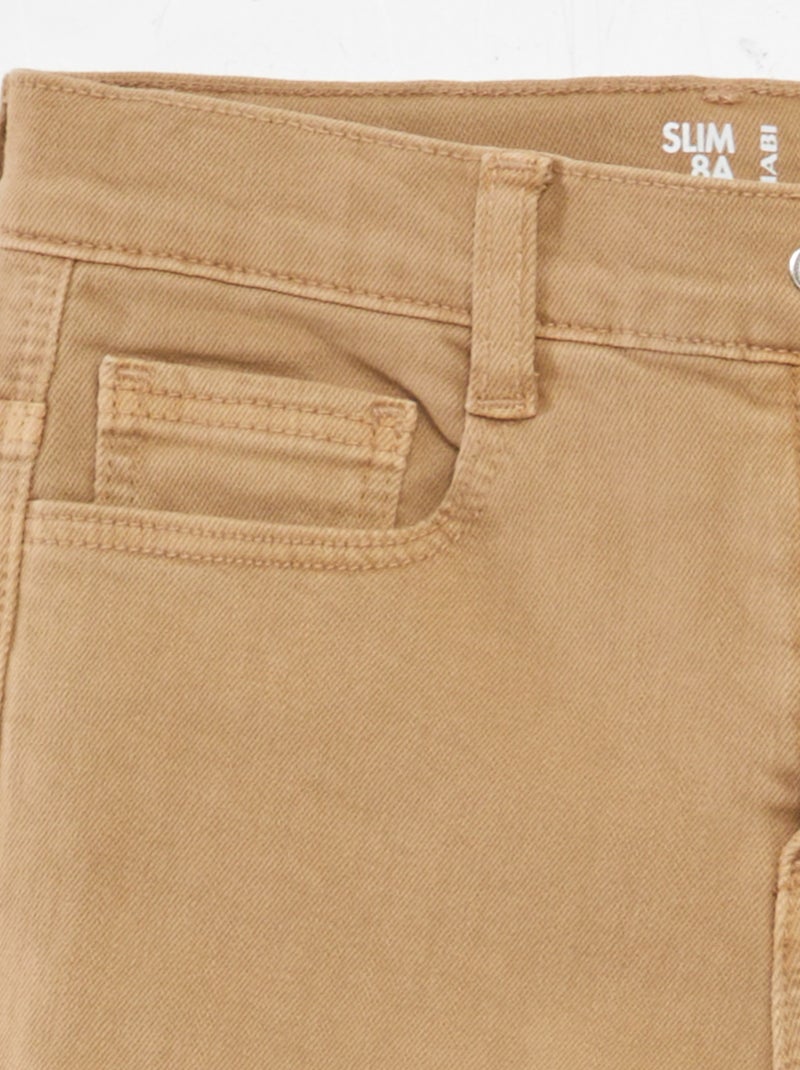 Vaquero slim de 5 bolsillos BEIGE - Kiabi