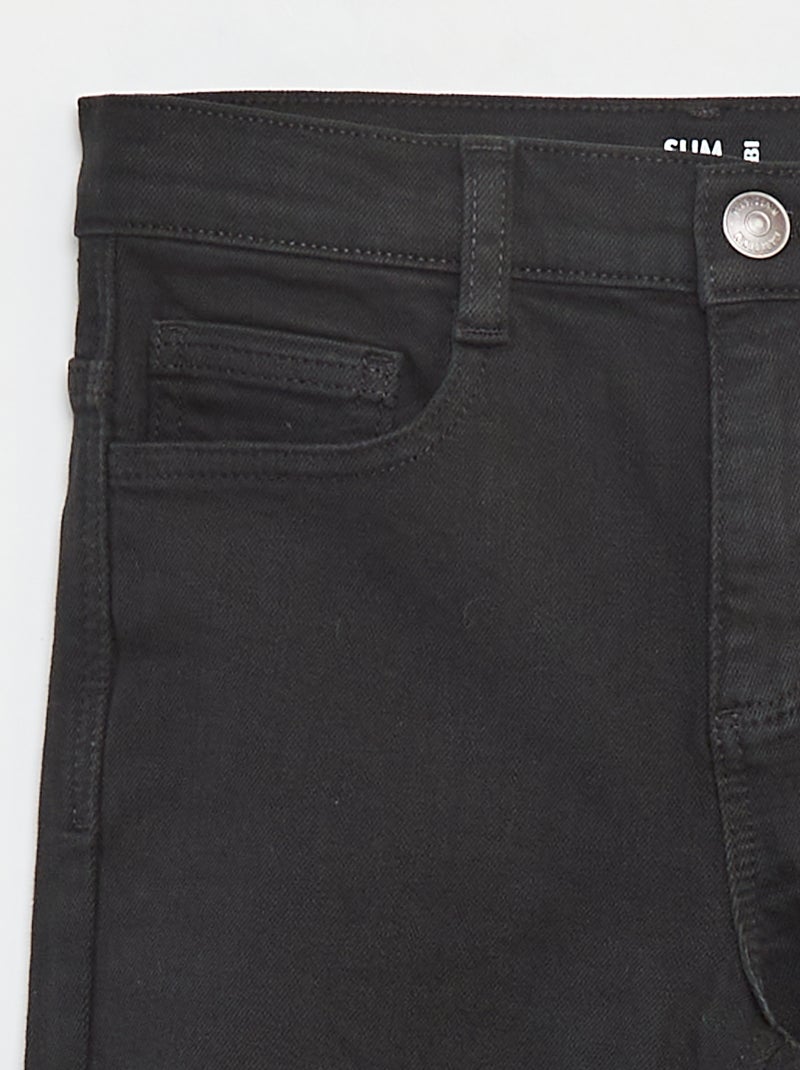 Vaquero slim de 5 bolsillos Negro - Kiabi