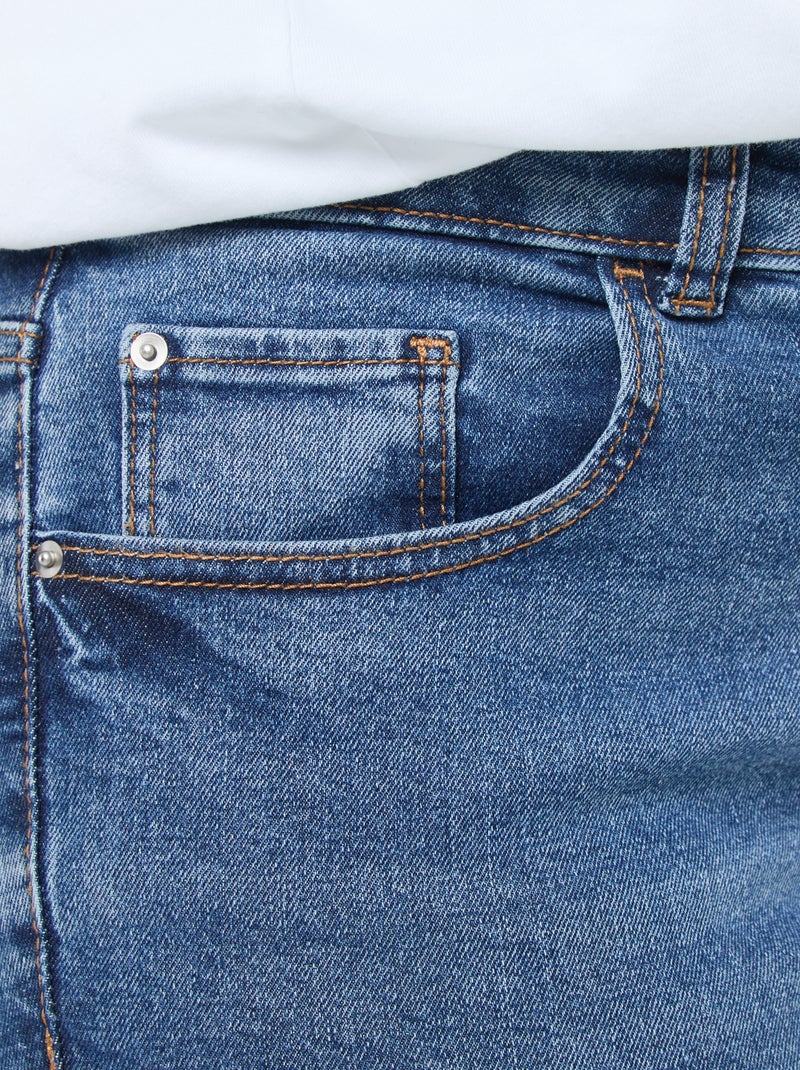 Vaquero slim de talle alto - L28 AZUL - Kiabi