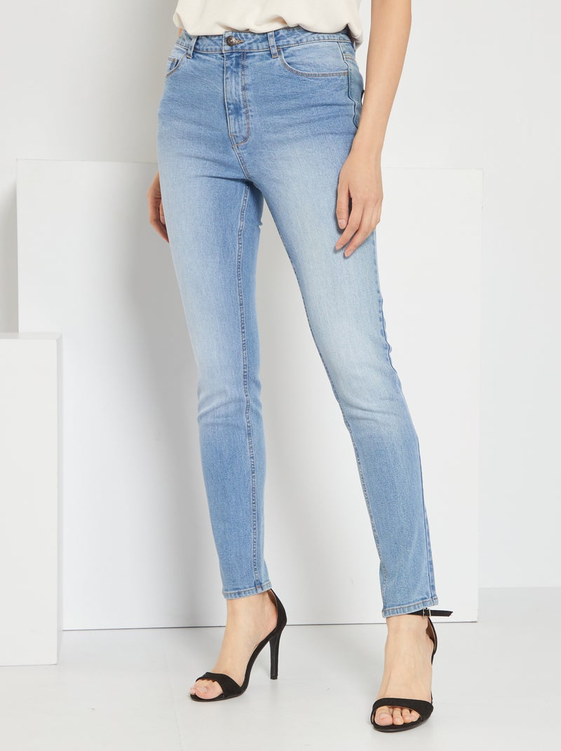 Vaquero slim de talle alto L30 Azul - Kiabi