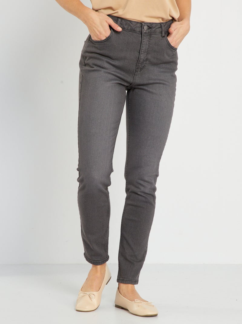 Vaquero slim de tiro alto - L34 GRIS - Kiabi