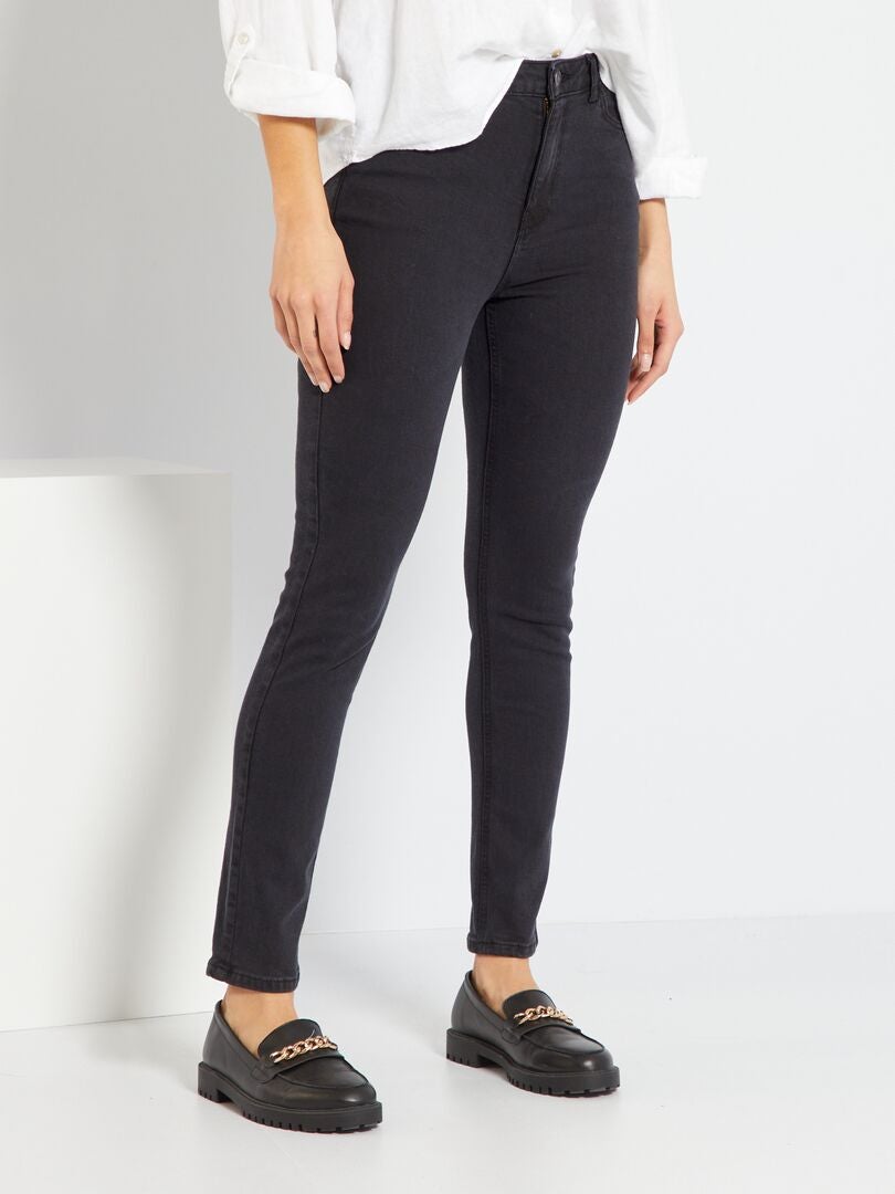 Vaquero slim de tiro alto - L34 NEGRO - Kiabi