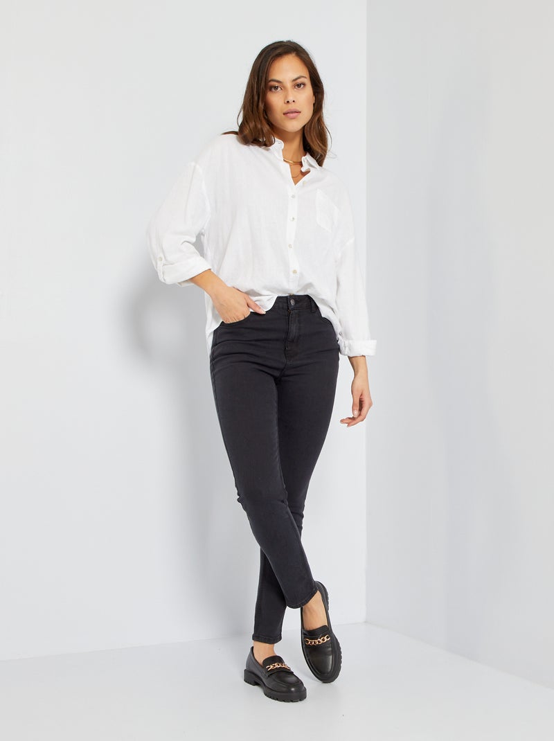 Vaquero slim de tiro alto - L34 NEGRO - Kiabi