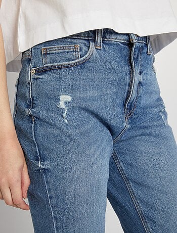 Vaquero slim de tiro alto con efecto desgastado