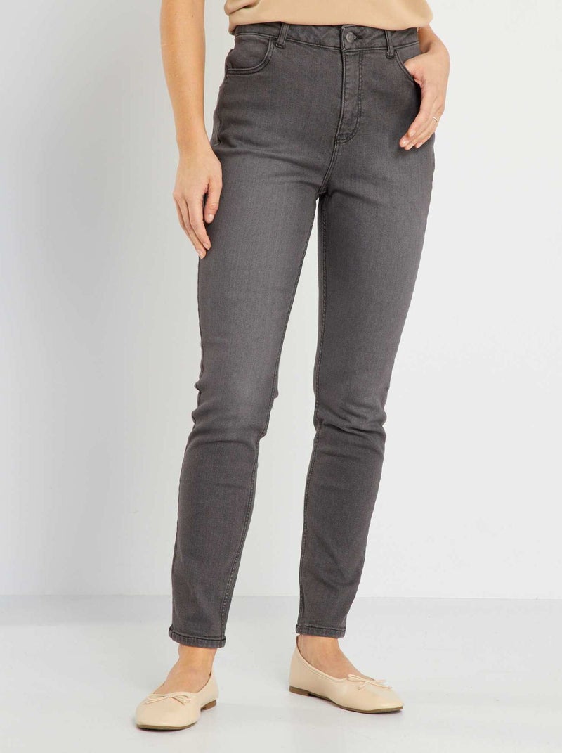 Vaquero slim de tiro alto L32 GRIS - Kiabi