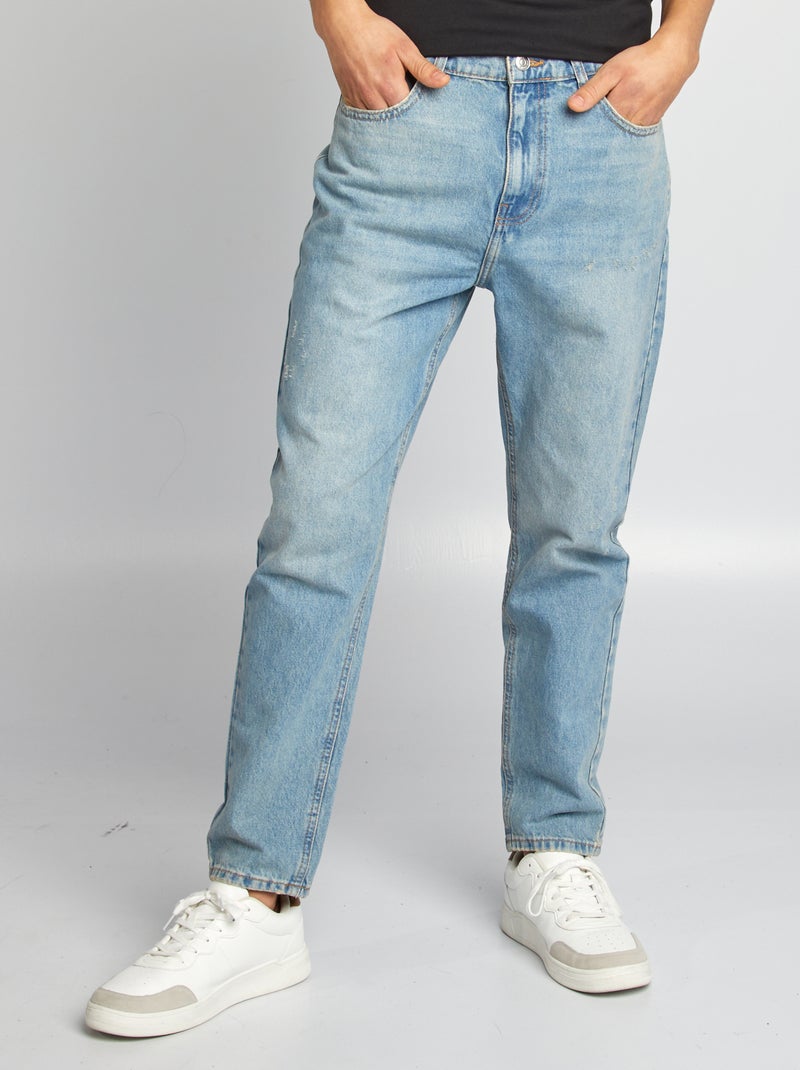 Vaquero slim desgastado fantasía AZUL - Kiabi