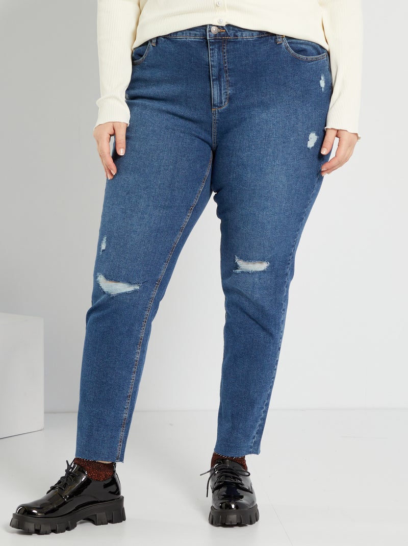 Calças De Ganga Slim Destroy - AZUL - 25.00