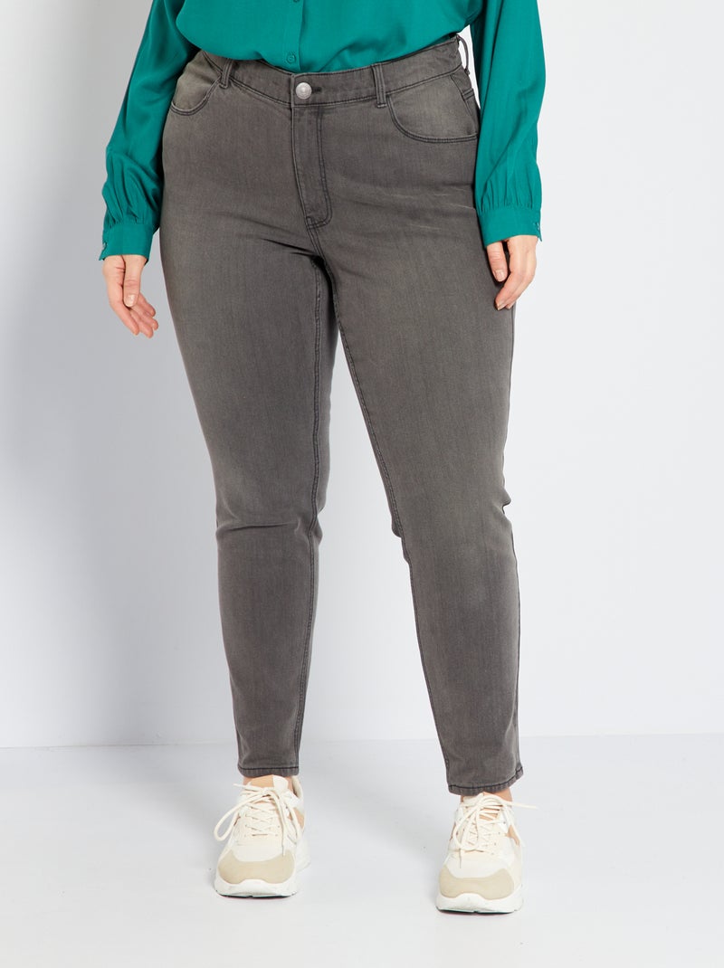 Vaquero slim elástico - 30L GRIS - Kiabi