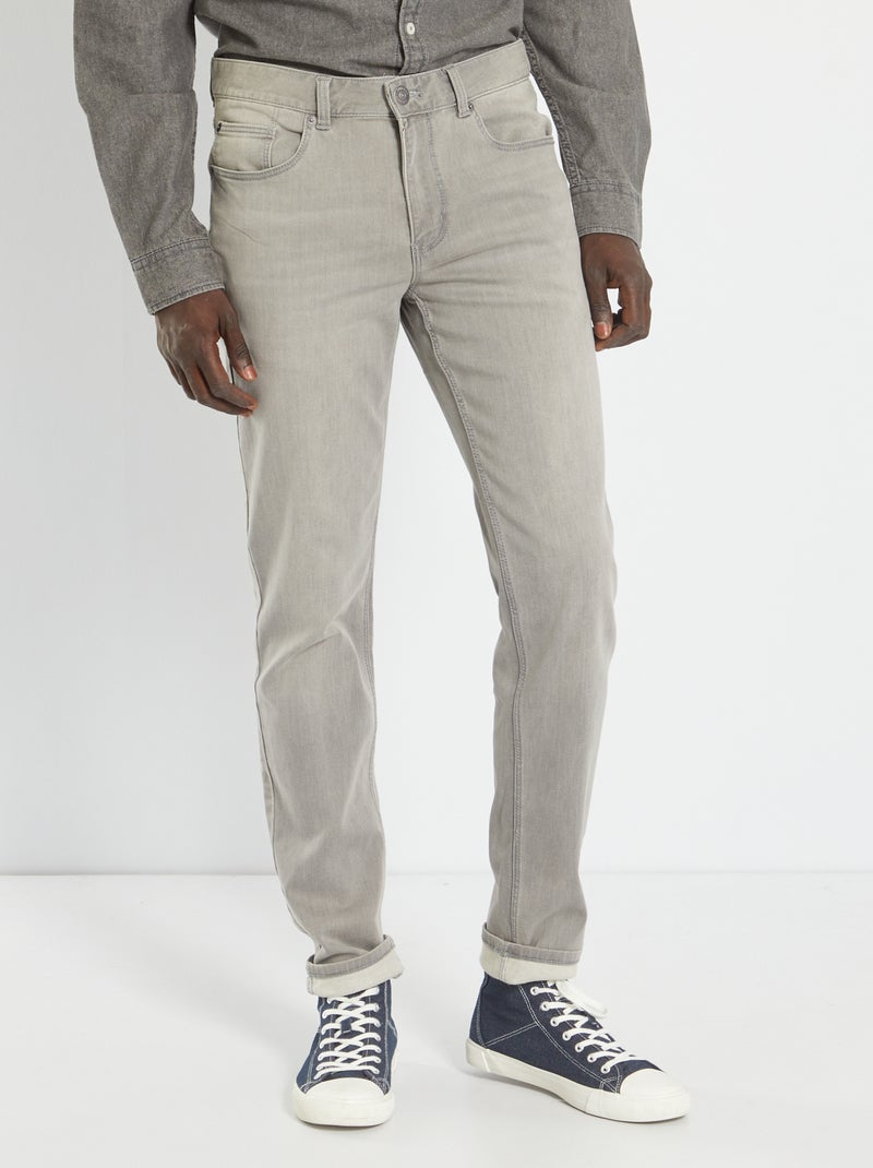 Vaquero slim elástico - L30 GRIS - Kiabi