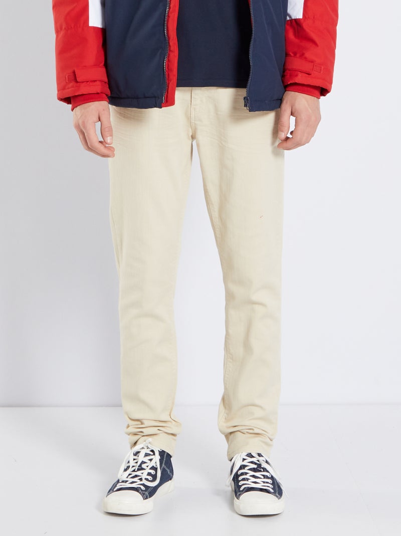 Vaquero slim elástico beige lavado - Kiabi