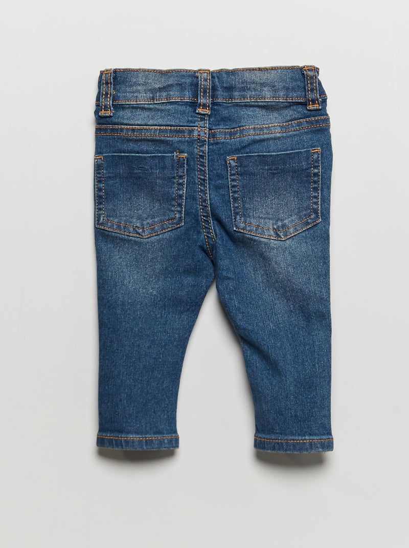 Vaquero slim elástico con cintura ajustable AZUL - Kiabi