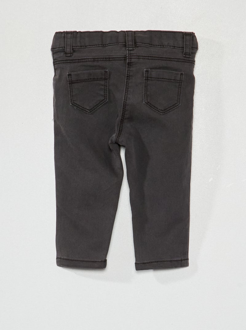 Vaquero slim elástico con cintura ajustable NEGRO - Kiabi