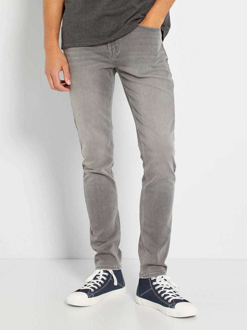 Vaquero slim elástico gris - Kiabi