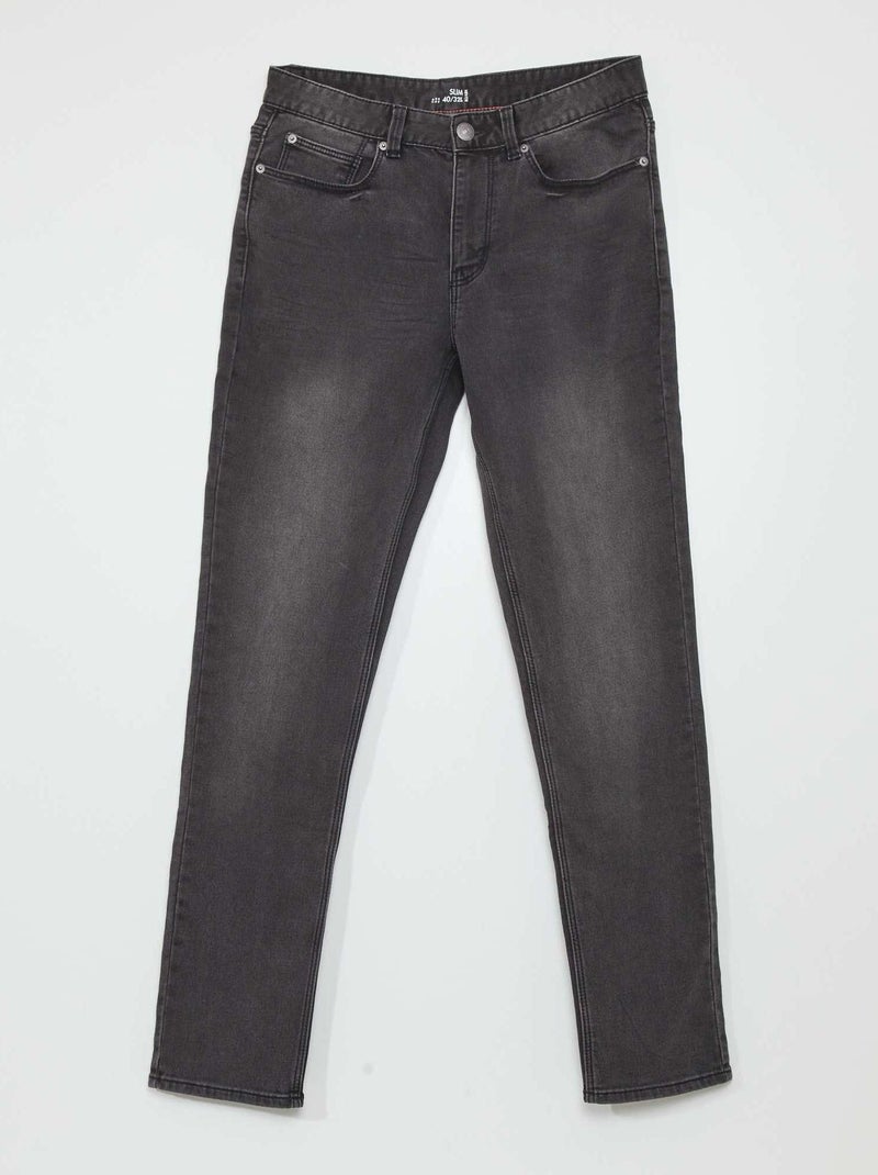 Vaquero slim elástico GRIS - Kiabi
