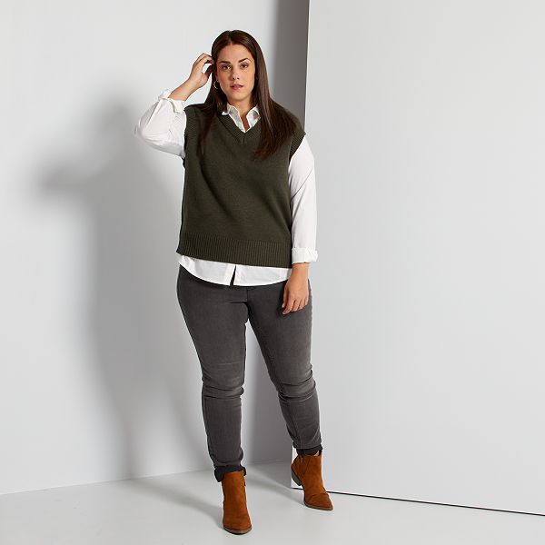 Vaquero slim push-up tallas grandes mujer - GRIS - Kiabi - 19,00€