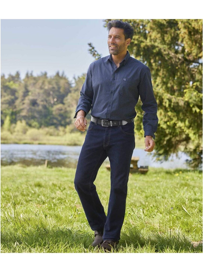 Vaquero stretch de denim con cinturilla elástica Azul oscuro - Kiabi