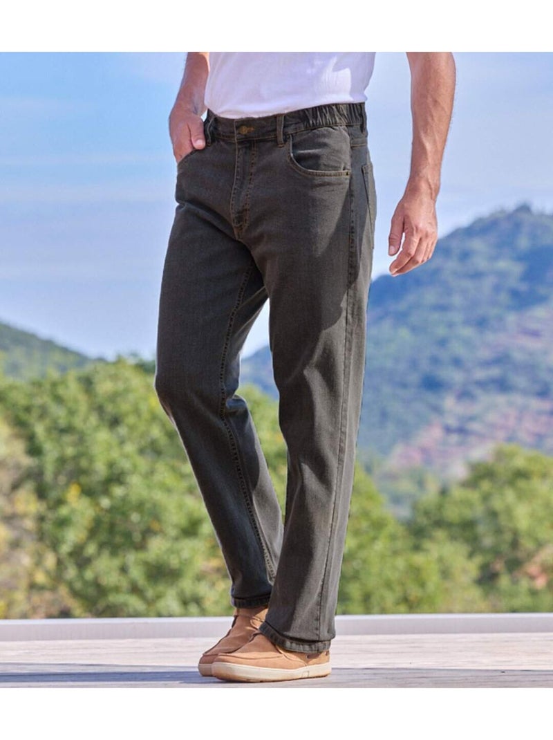 Vaquero stretch de denim máximo confort con cinturilla elástica Gris - Kiabi