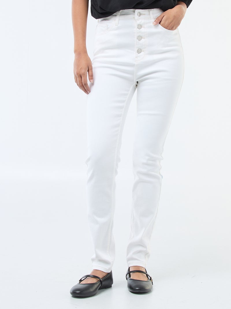 Vaquero super skinny de talle muy alto - L32 Blanco - Kiabi