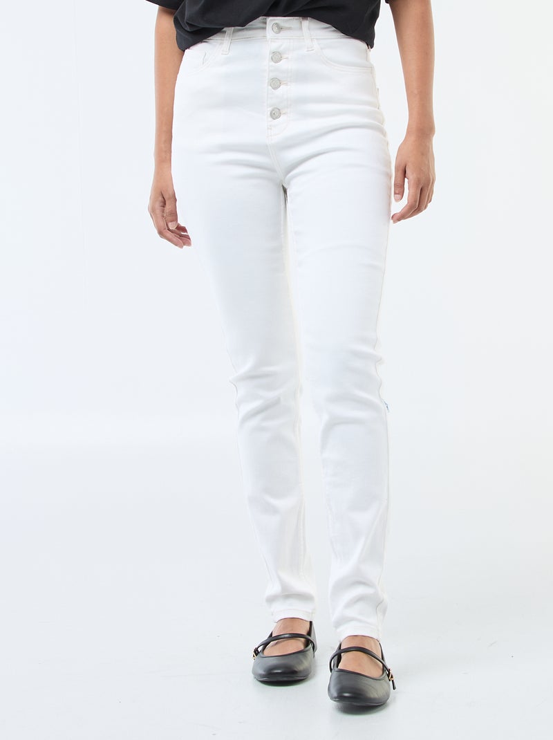 Vaquero super skinny de talle muy alto - L34 Blanco - Kiabi