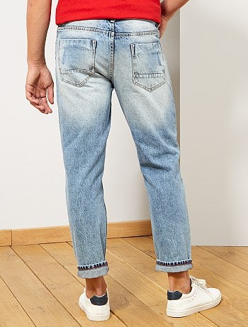 Vaquero tapered con cinturón de cordón - Kiabi