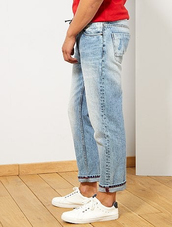 Vaquero tapered con cinturón de cordón - Kiabi