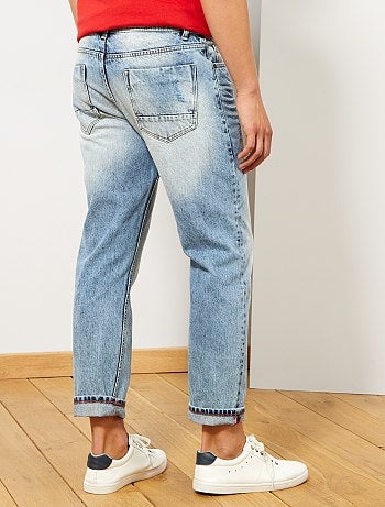 Vaquero tapered con cinturón de cordón - Kiabi