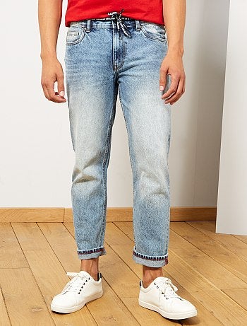 Vaquero tapered con cinturón de cordón - Kiabi