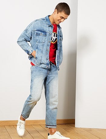 Vaquero tapered con cinturón de cordón - Kiabi