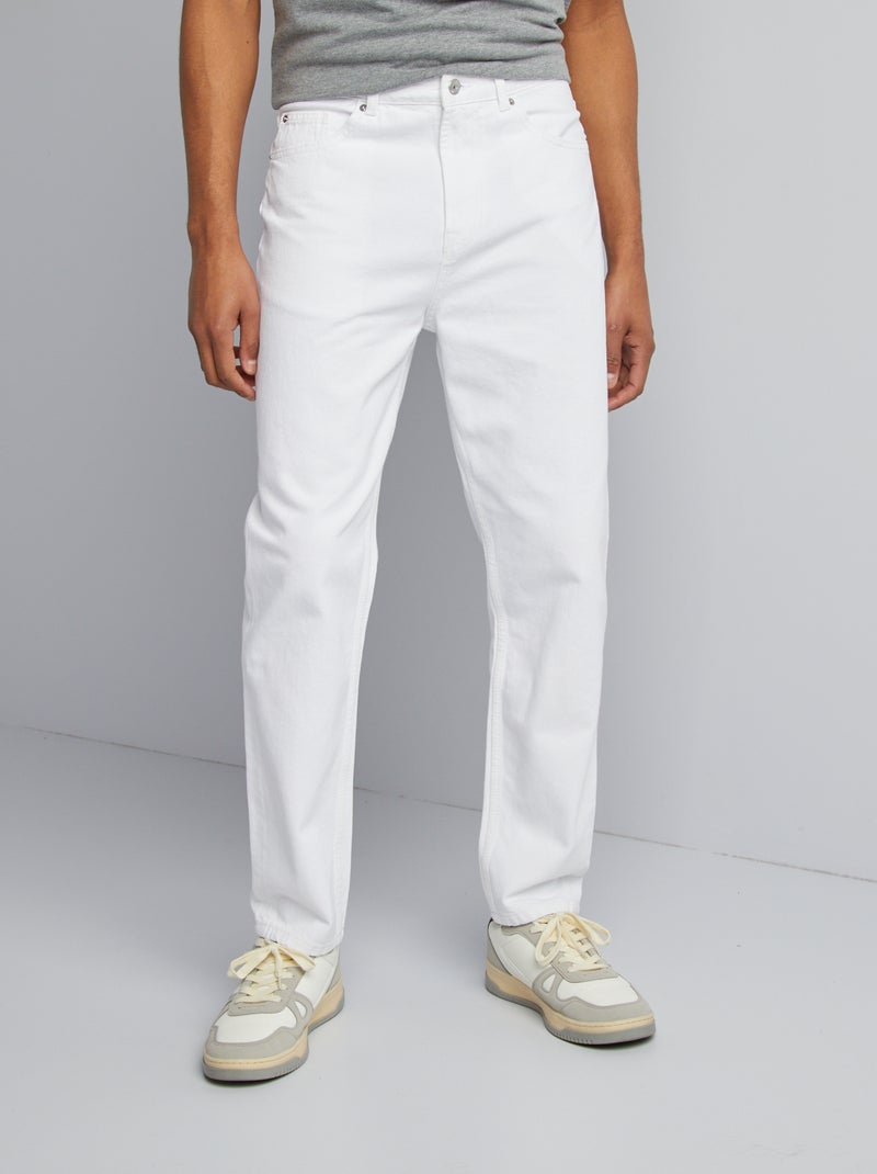 Vaquero tapered slim ahusado 5 bolsillos blanco - Kiabi