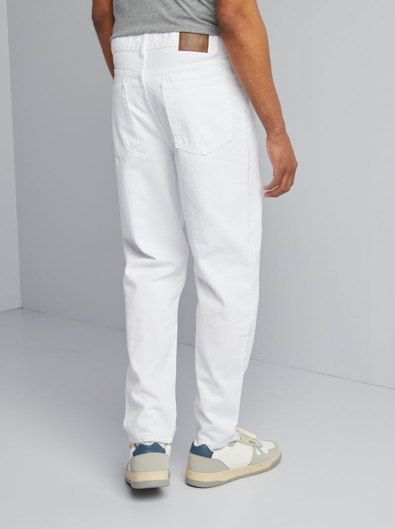 Vaquero tapered slim ahusado 5 bolsillos blanco - Kiabi