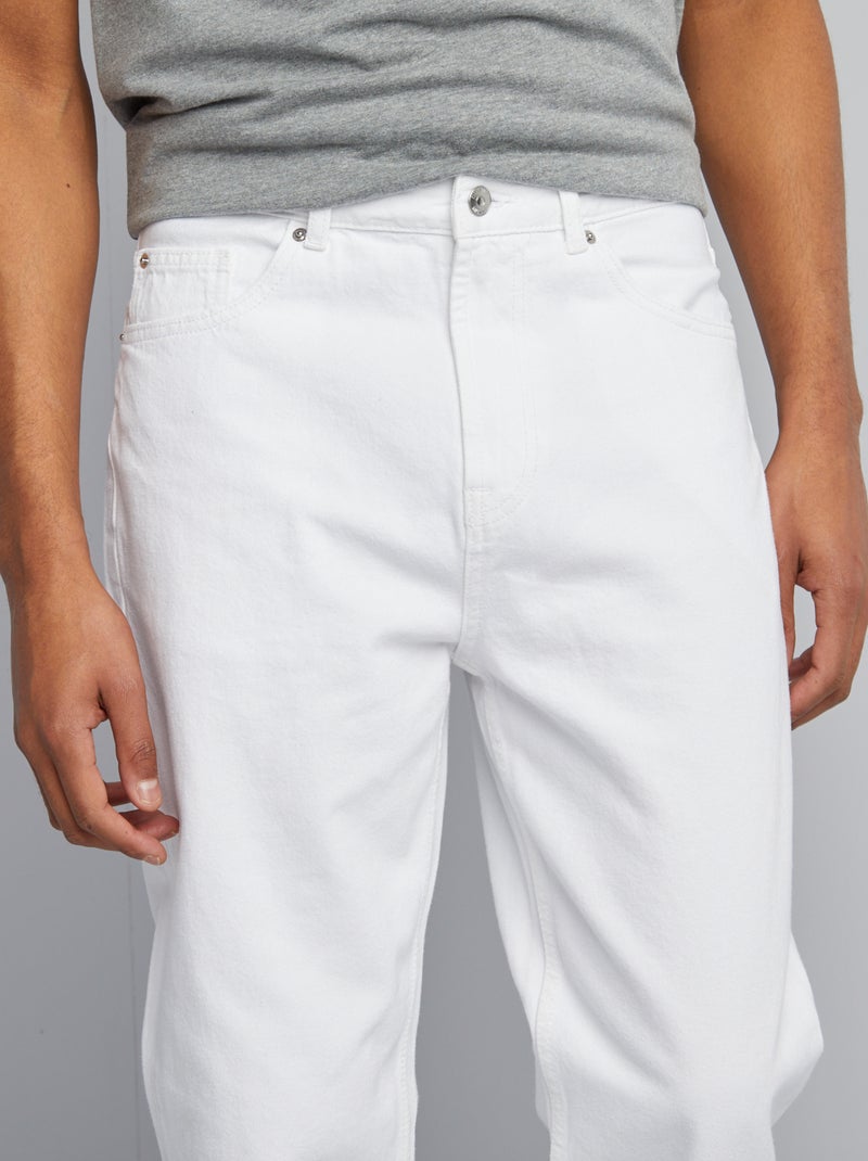 Vaquero tapered slim ahusado 5 bolsillos blanco - Kiabi