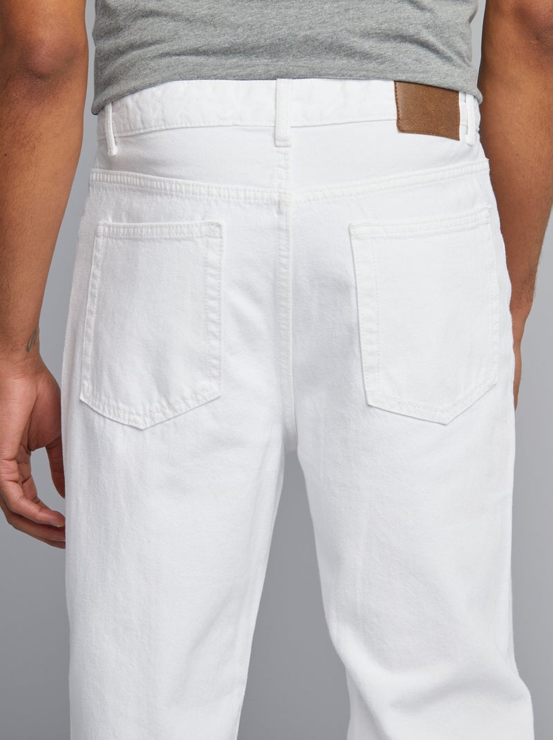 Vaquero tapered slim ahusado 5 bolsillos blanco - Kiabi